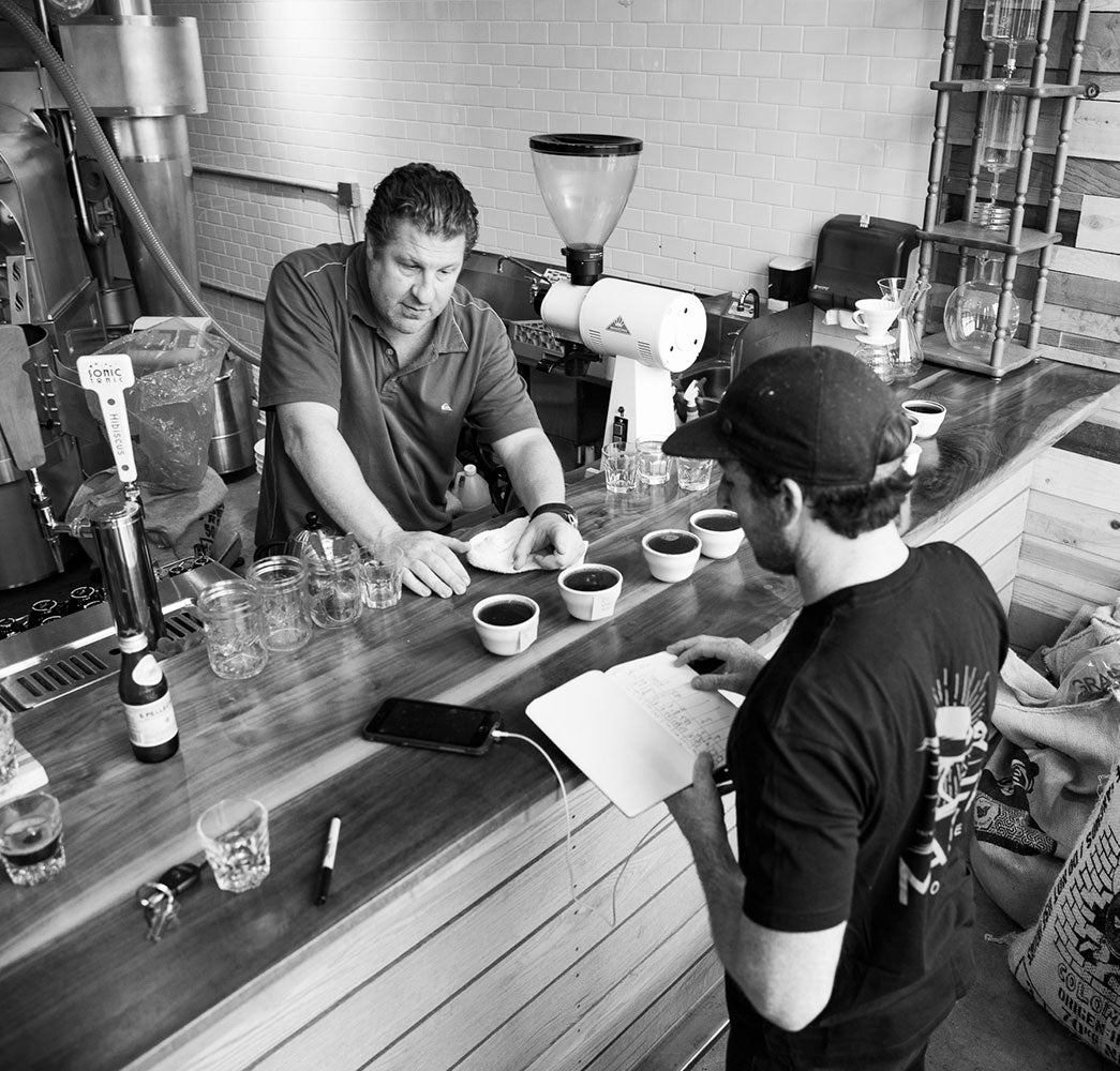 Tasting Marea Coffee samples